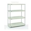 Nexel Solid Plastic 24 x 48 x 74 in. 4 Shelf Unit- Chrome 24487CSP